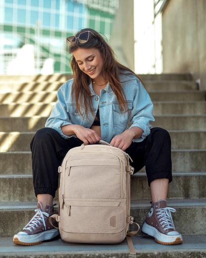 BAGSMART Mochila de Viaje de Compresión (40L / Khaki)
