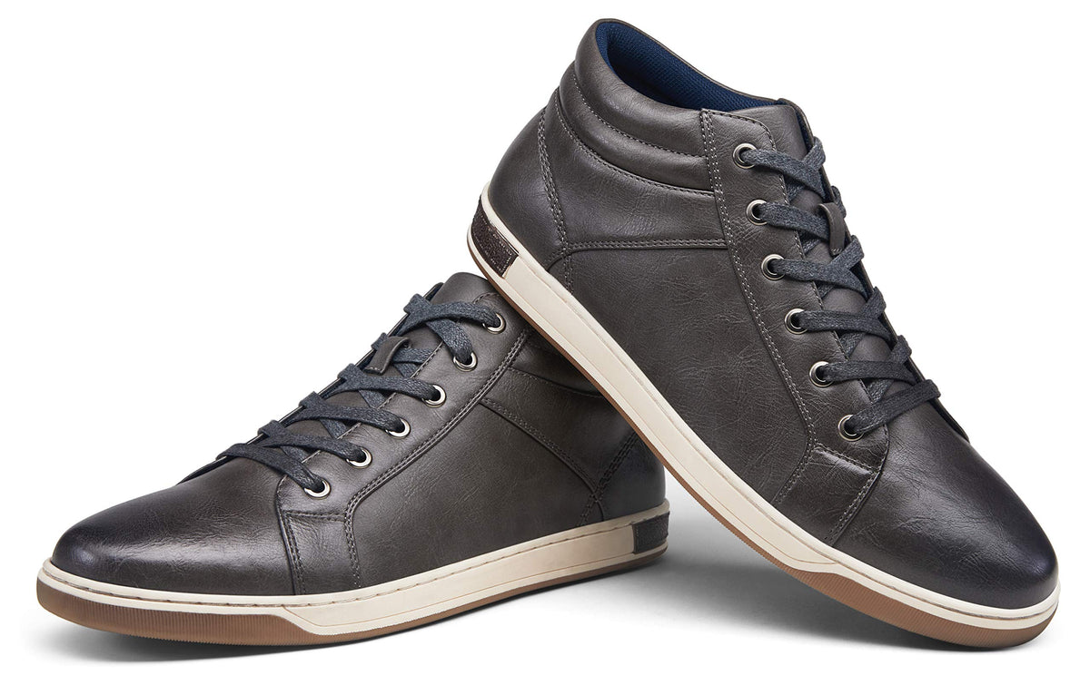 Jousen Men's Fashion Sneakers High Top Dress Sneakers Causal Shoes for Men (A81Q09 Grey 10.5)