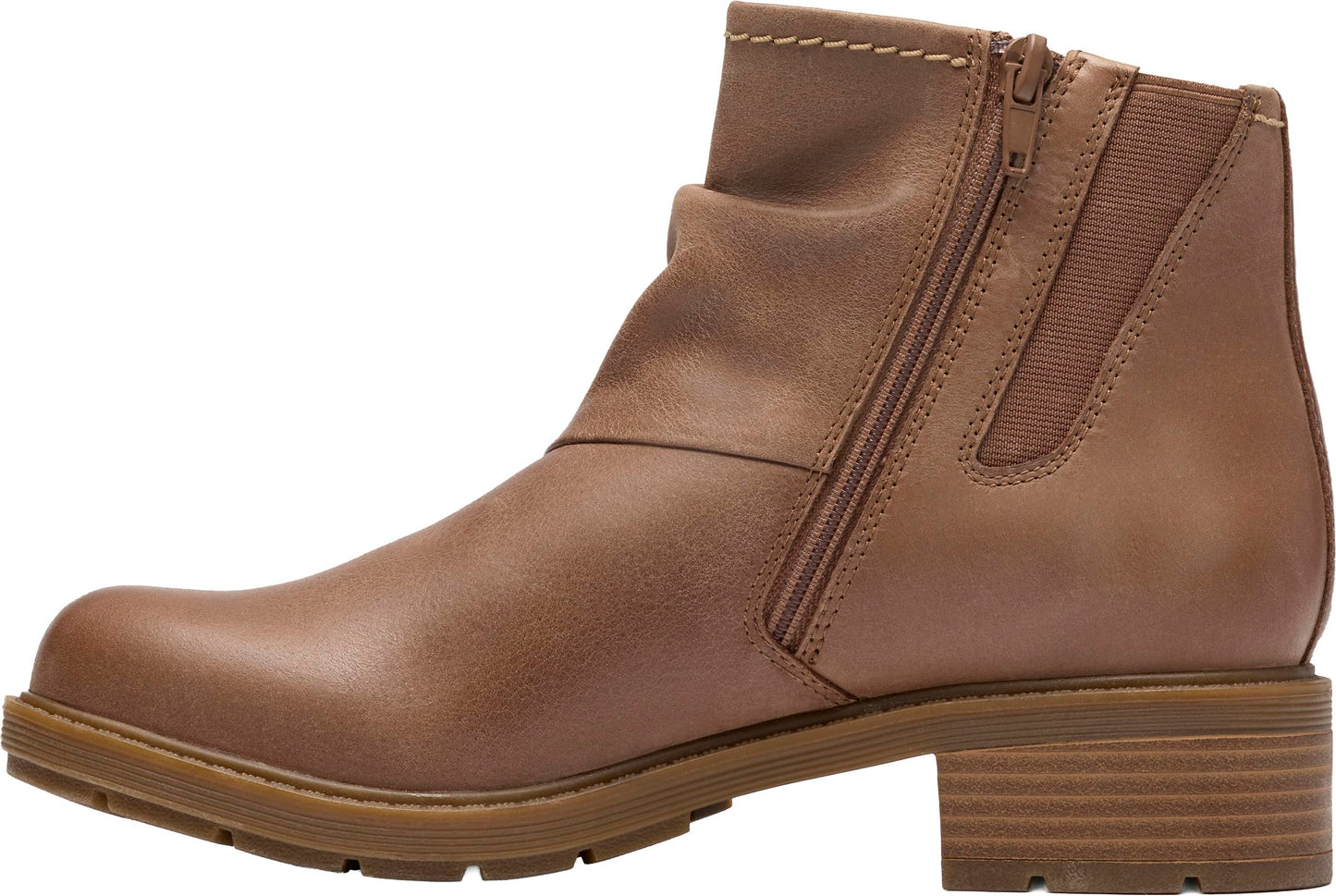 Clarks Womens Hearth Sofia Dark Sand Leather