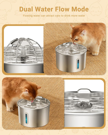 Fuente de Agua Automática de Acero Inoxidable (2.2L / 74oz)