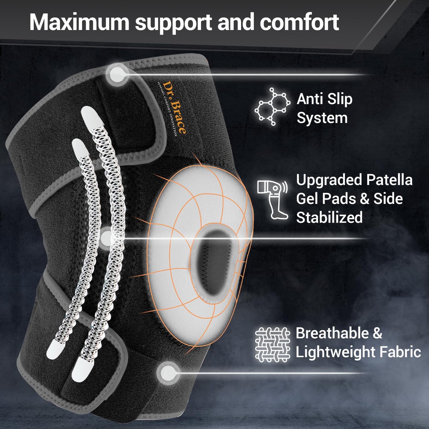 DR. BRACE ELITE Rodillera (Talla Grande / Mercurio)