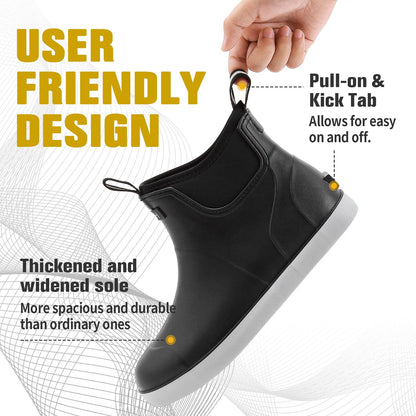 CKWLXQY Men's Deck Boots, Waterproof Ankle Rain Boots Men Anti-Slip Traction, Outdoor Rubber Fishing Garden Boots High-Performance Shoes for Farming