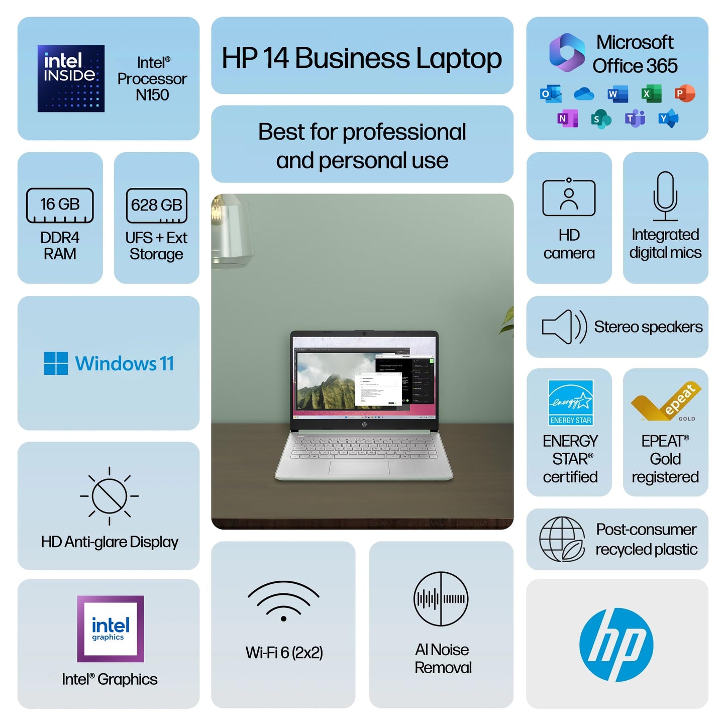 HP Laptop Insignia de 14" 2025 (628GB / Green)