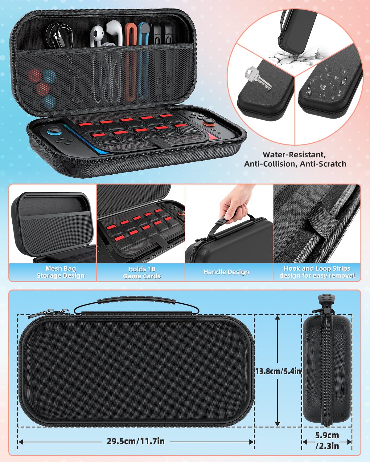 Pro Controller Accessories Bundle for Nintendo Switch 2, MENEEA 21-in-1 Kits: Wireless Controllers,Carrying Case,Controller Charger Dock,Grips for Joy Con,Steering Wheels for Mario Kart,Protective Cover for Switch 2 for Sega Master System Games