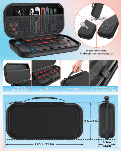 Pro Controller Accessories Bundle for Nintendo Switch 2, MENEEA 21-in-1 Kits: Wireless Controllers,Carrying Case,Controller Charger Dock,Grips for Joy Con,Steering Wheels for Mario Kart,Protective Cover for Switch 2 for Sega Master System Games