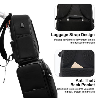 CADeN Camera Backpack Bag for DSLR/SLR Mirrorless Camera Waterproof with 15.6 inch Laptop Compartment, USB Charging Port, Tripod Holder, Rain Cover, Camera Case Compatible for Sony Canon Nikon Black L