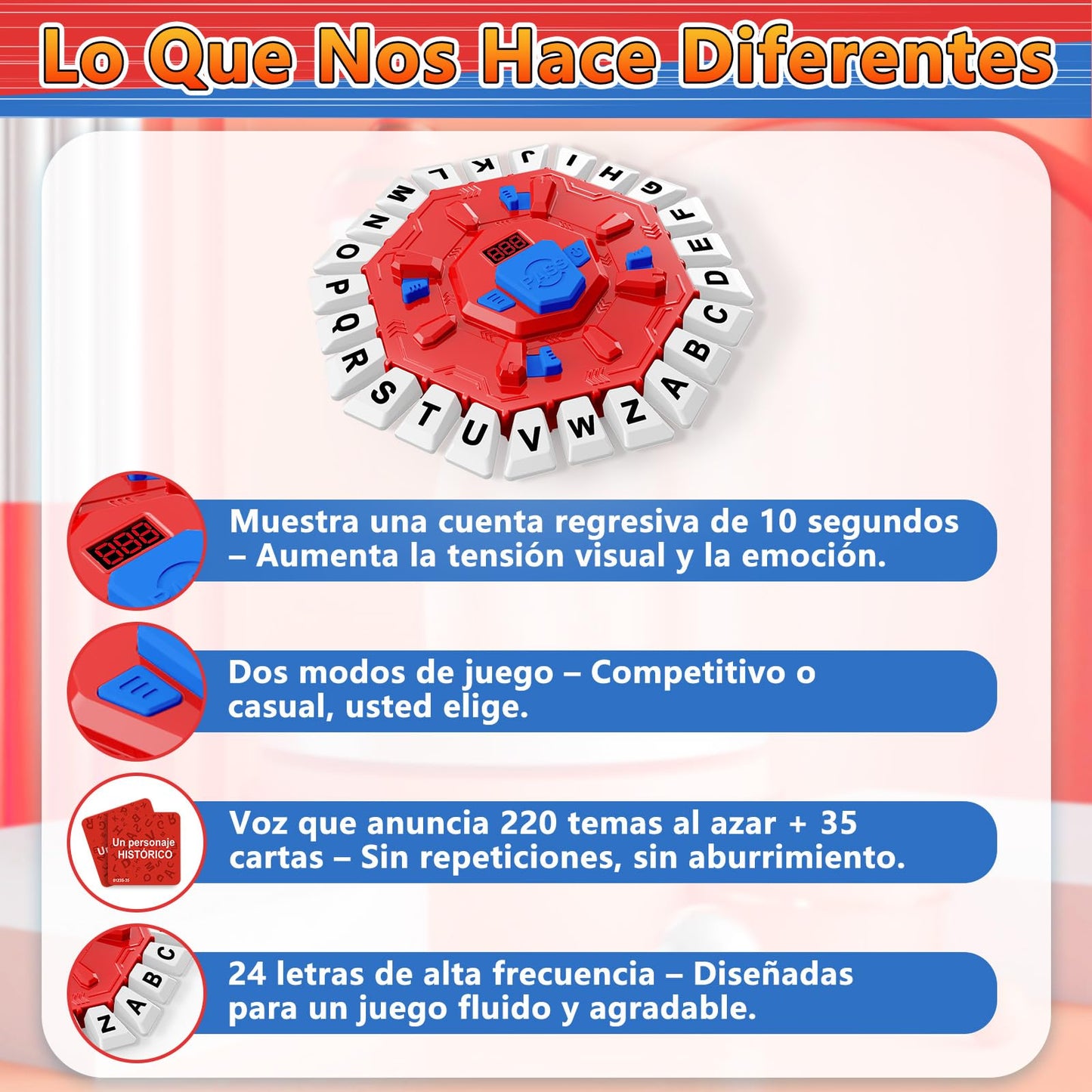 Resflycheng Juego de Mesa Interactivo (35 Tarjetas / 2 Modos)