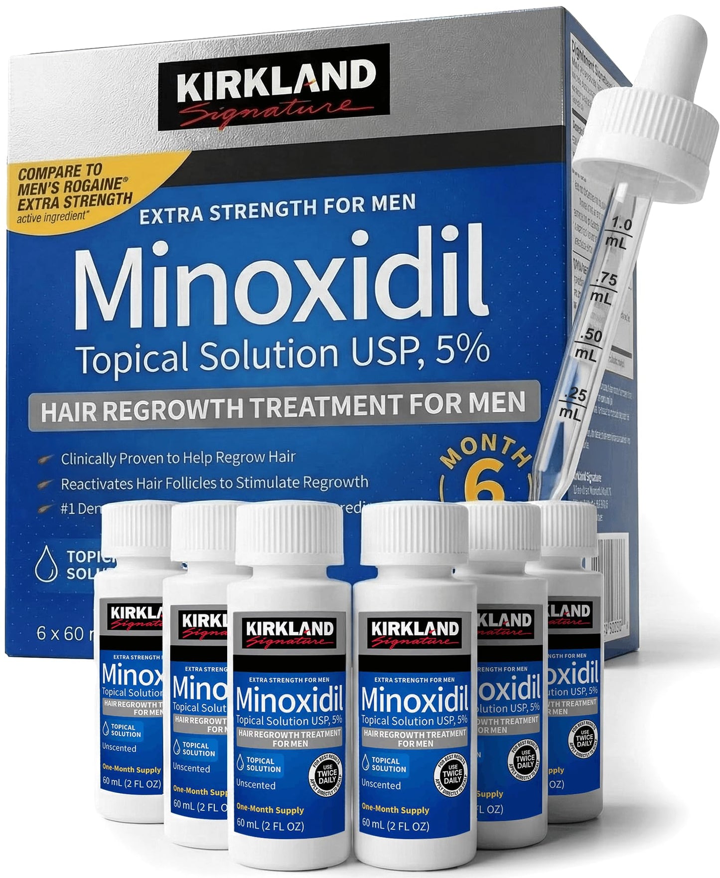 Kirkland Minoxidil Líquido para Hombres (Suministro para 6 Meses)