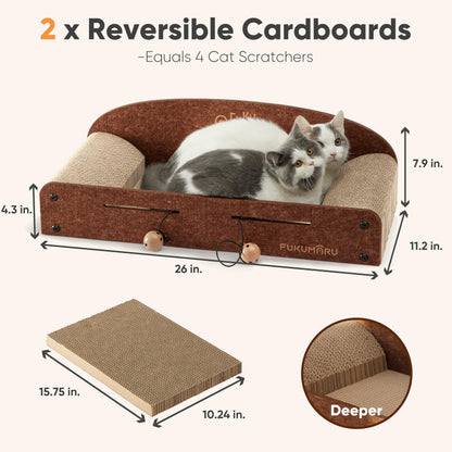 FUKUMARU Cama Rascadora para Gatos de 26 Pulgadas (Caramelo)
