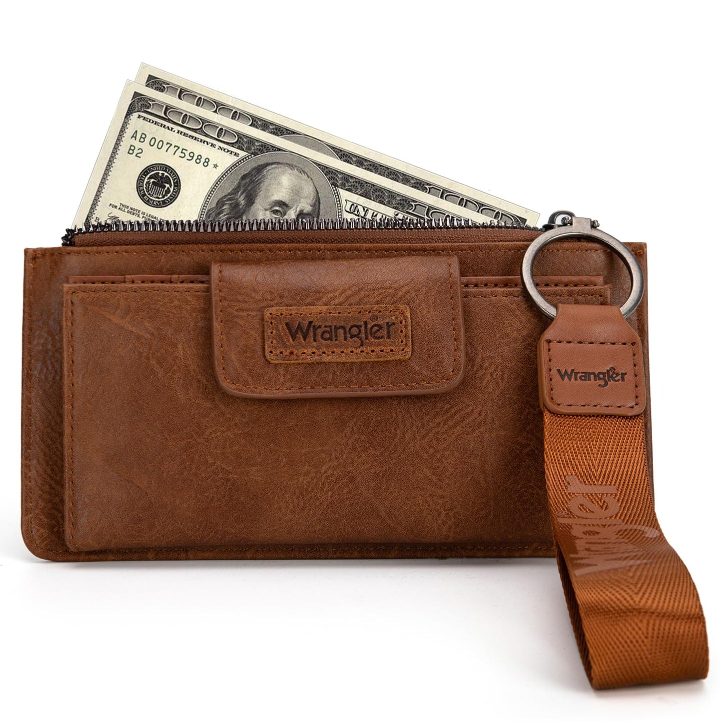 Montana West X Wrangler Billetera Minimalista para Mujer (Marrón)