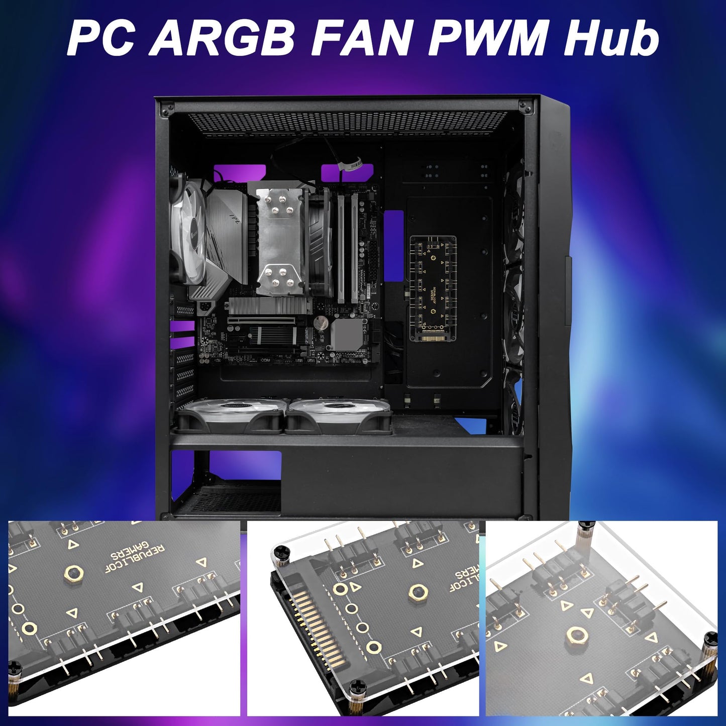 MEIRIYFA Controlador y Divisor HUB de Ventiladores LED ARGB (5V 3PIN)