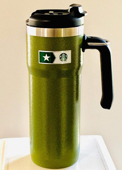 Starbucks + Stanley Vaso Térmico Militar con Asa (Acero Inoxidable Martillado)