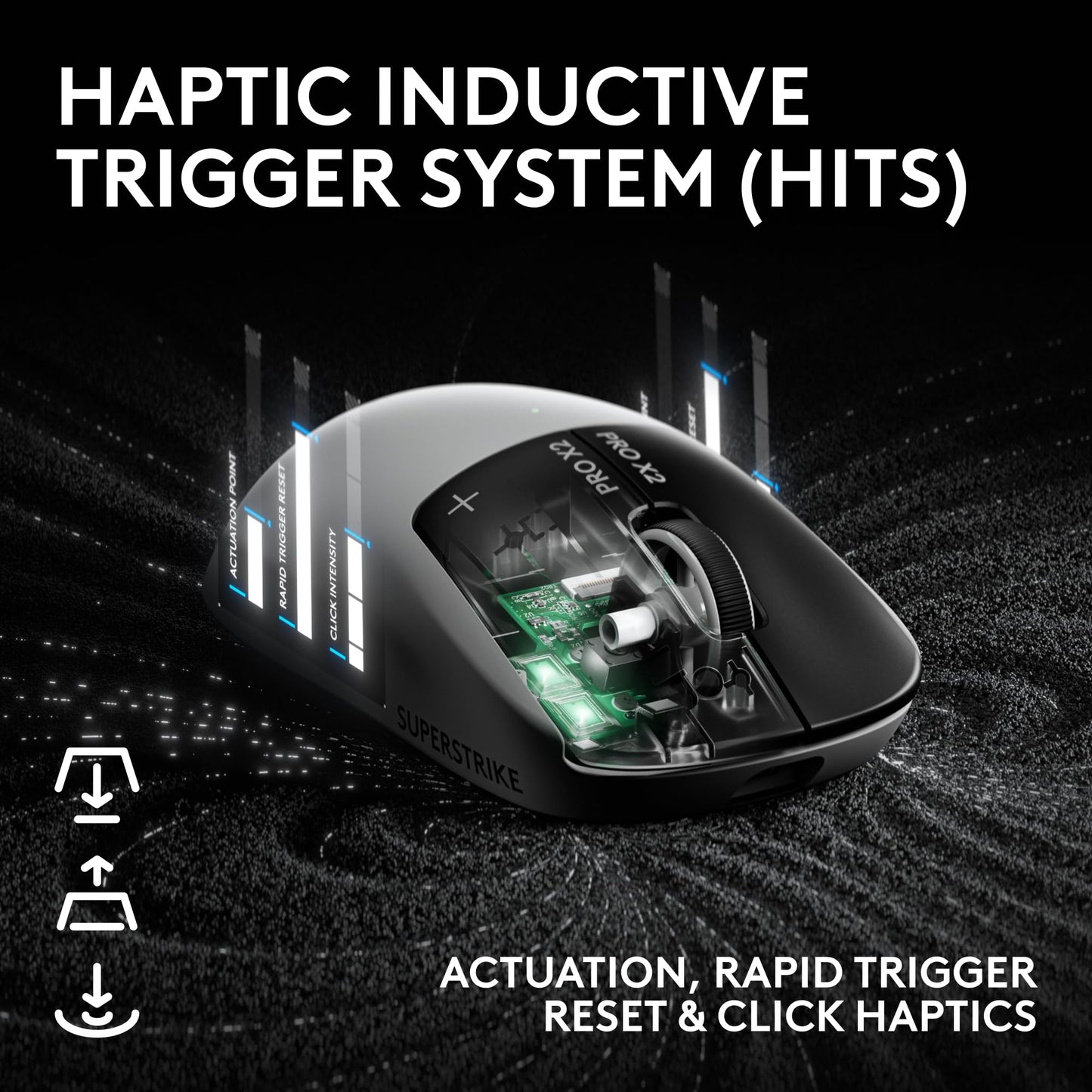 Logitech Ratón Inalámbrico para Juegos G PRO X2 SUPERSTRIKE (Blanco y Negro)