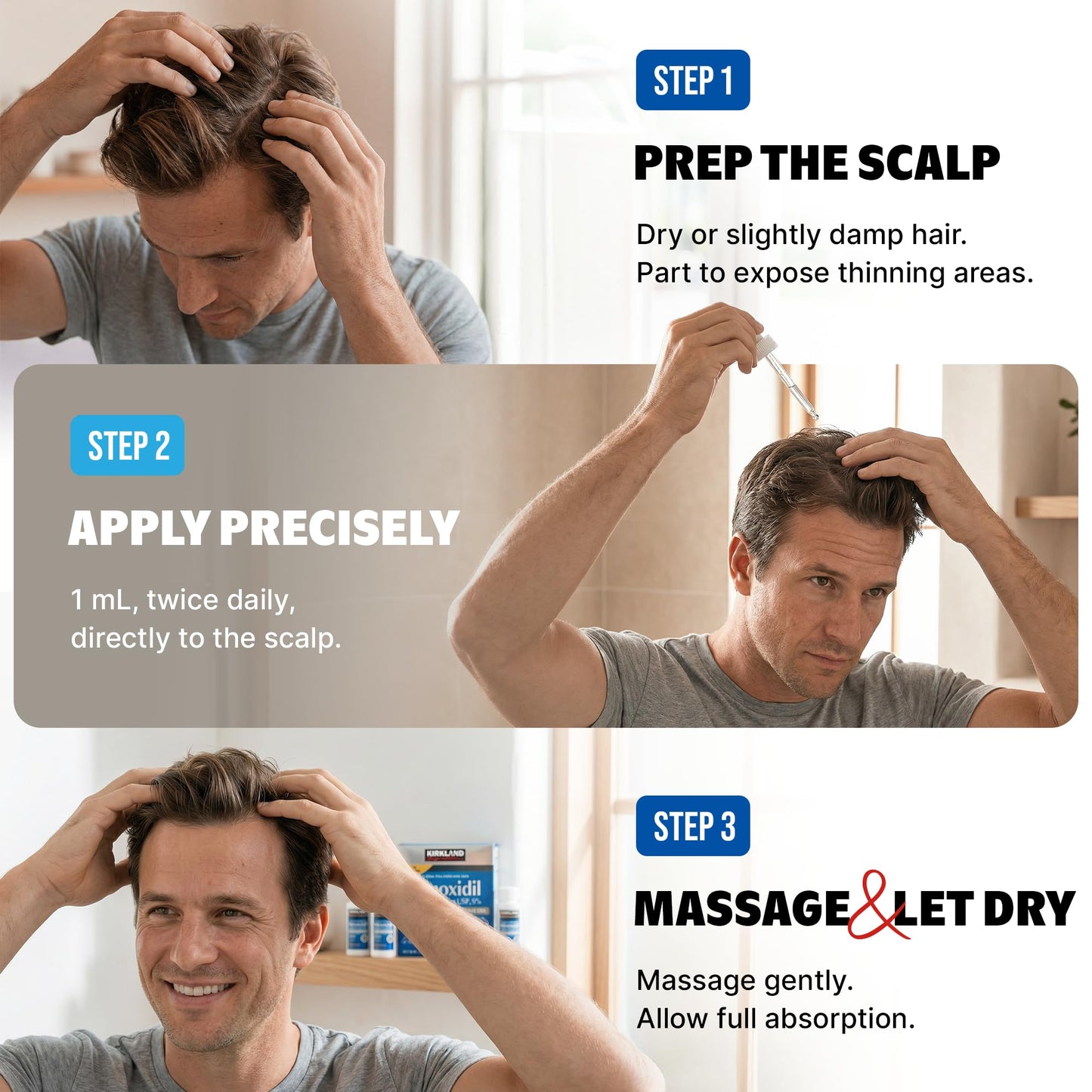 Kirkland Minoxidil Líquido para Hombres (Suministro para 6 Meses)