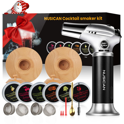 Kit Ahumador de Cócteles con Antorcha (6 Sabores de Virutas de Madera)