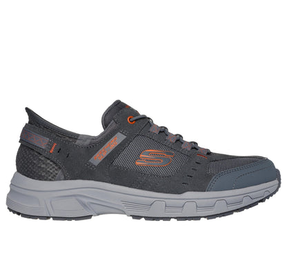 Skechers Men's Oak Canyon Consistent Winne Hands Free Slip-in Sneaker, Gray/Orange