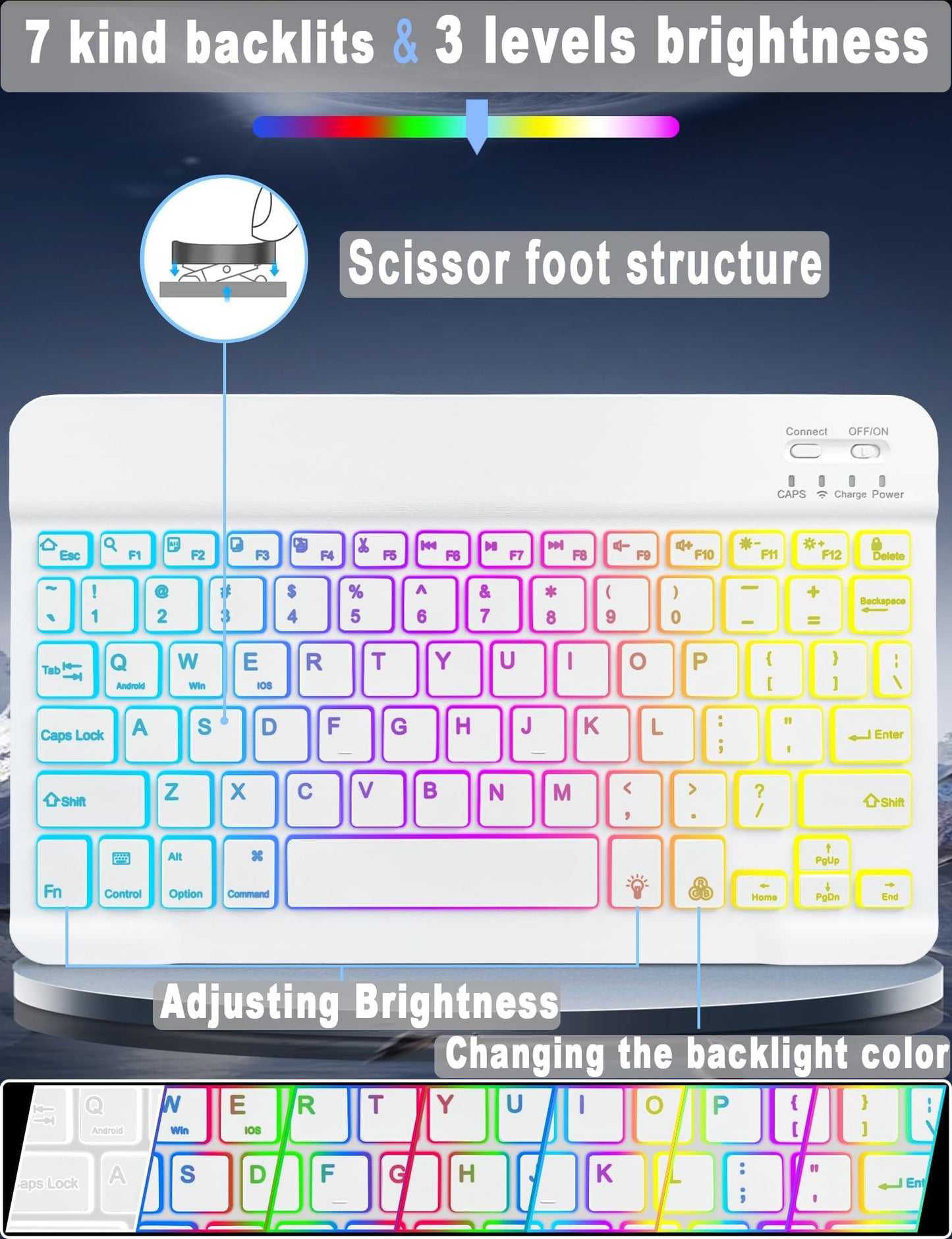 XCHYTECHER Funda con Teclado Universal para Tabletas (Rosa)