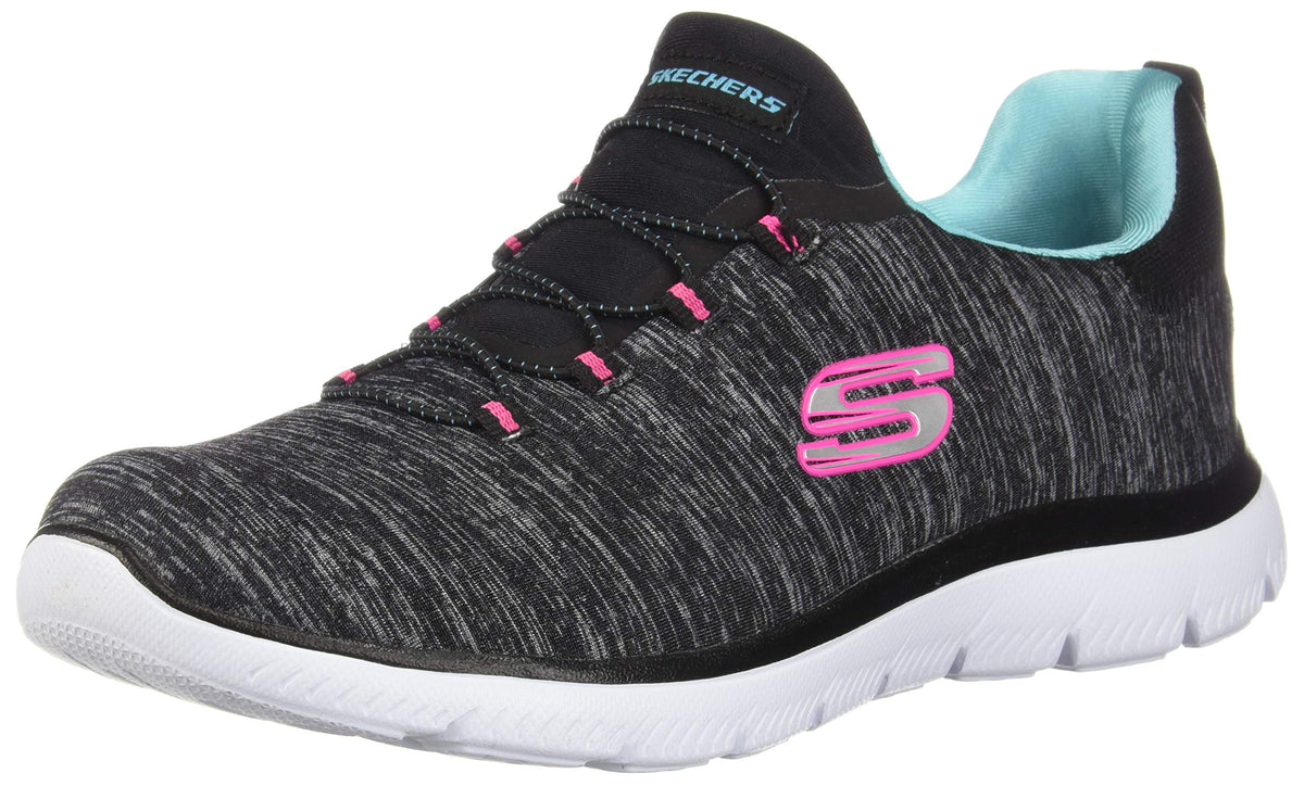 Skechers womens Summits-quick Getaway Sneaker, Black/Light Blue