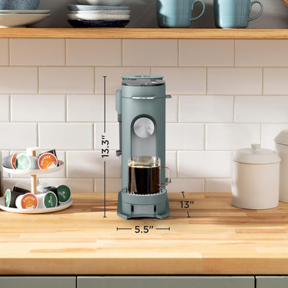 Ninja Pods & Grounds Specialty Single-Serve Coffee Maker, K-Cup Pod Compatible, Built-In Milk Frother, 6-oz. Cup to 24-oz. Travel Mug Sizes, Iced Coffee Maker, 1550 watts, Sage Green, PB051SG
