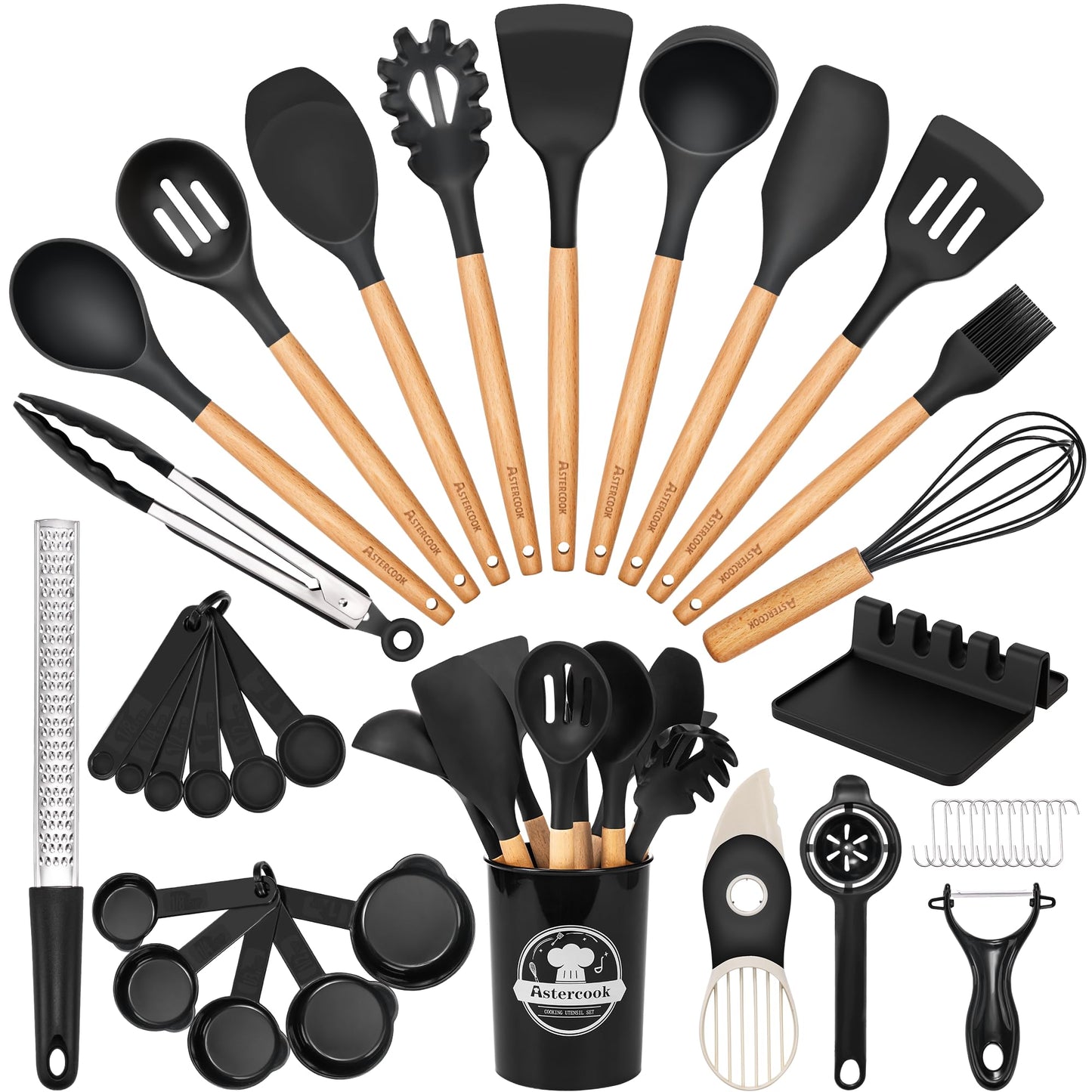 Astercook Juego de Utensilios de Cocina de 39 Piezas (Libre de BPA)