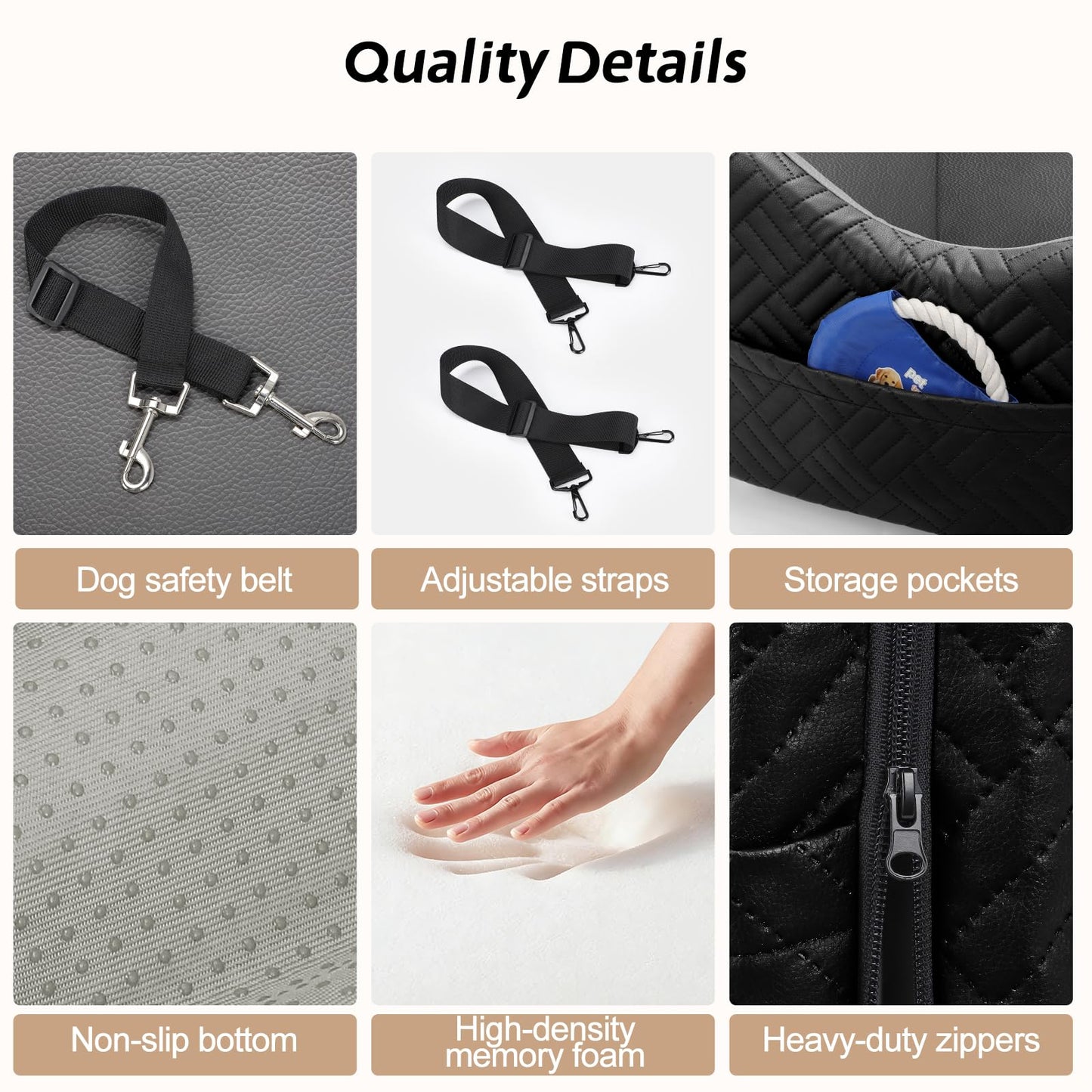 JOEJOY Asiento de Coche para Perros (Pequeños y Medianos)