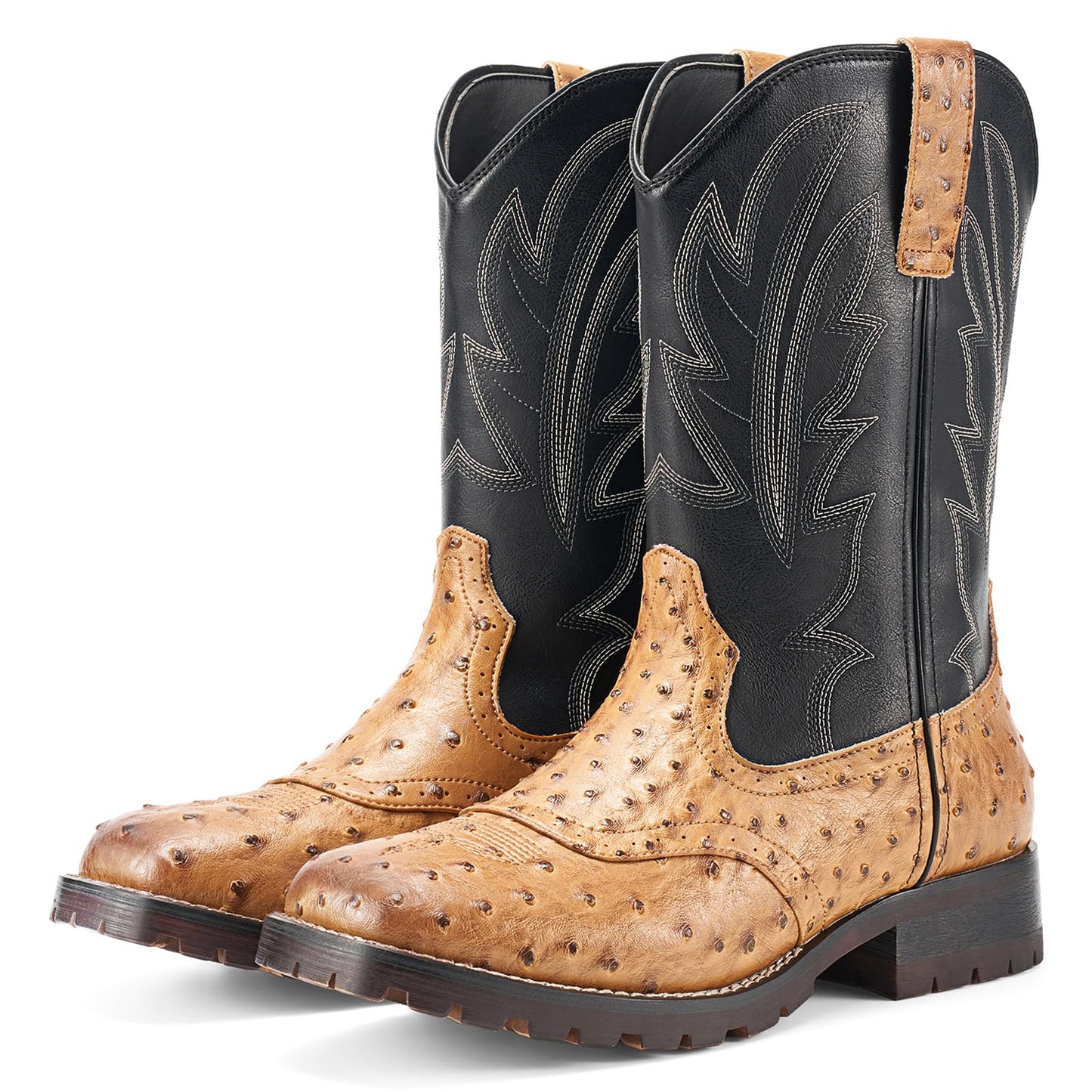 Rollda Botas Vaqueras para Hombre (Talla 10 / Marrón y Negro)
