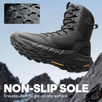 NORTIV 8 Men's Military Tactical Boot Lightweight Comfortable Boots for Work All Day Side Zipper Motorcycle Combat Hiking Boots Metrostrike(8-9 Inches), Black-9 Inches