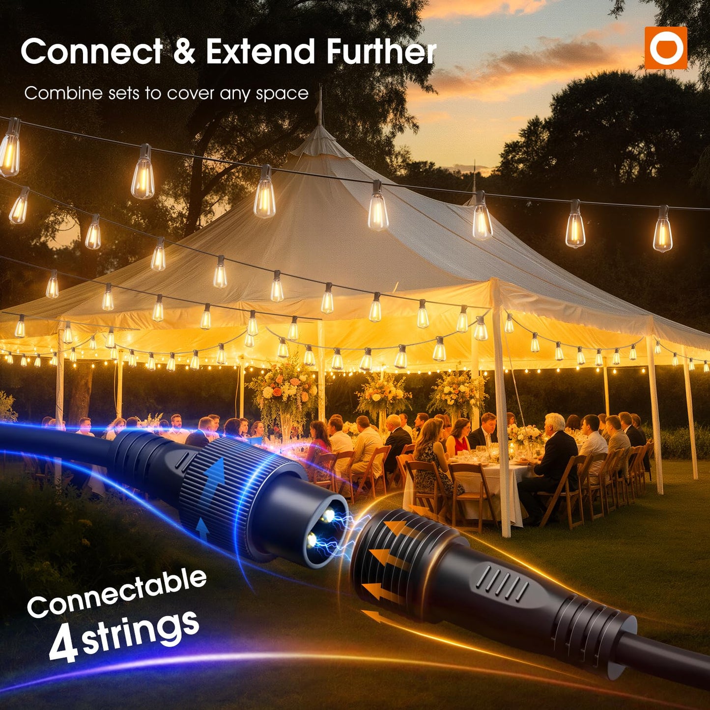 addlon Tira de Luces de Exterior Extra Larga (198FT)
