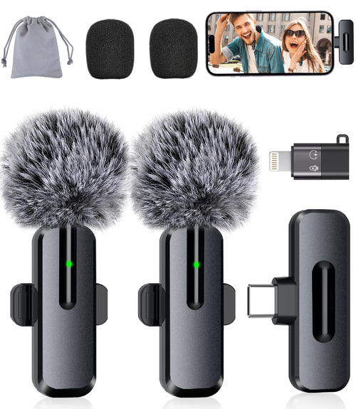 Mini Micrófono Inalámbrico Lavalier (Paquete de 2)