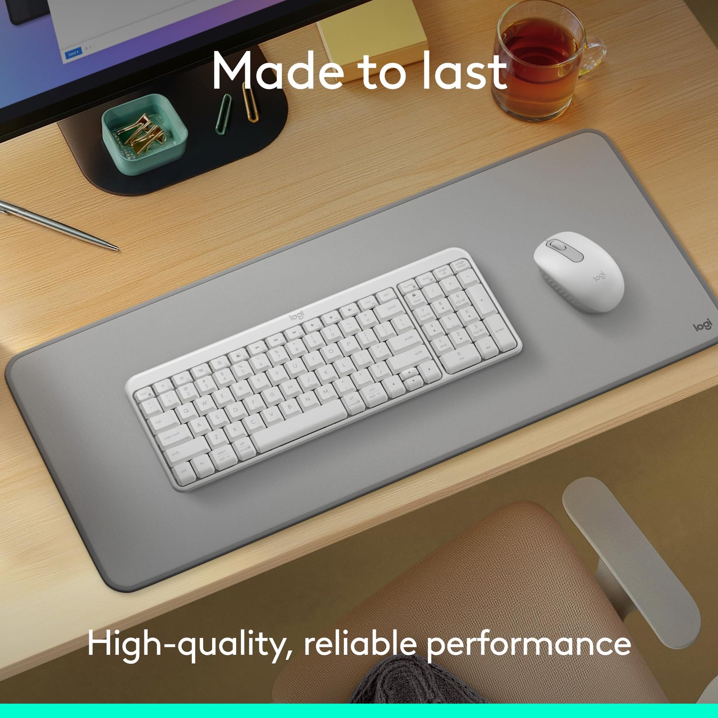 Logitech Combo de Teclado y Mouse Inalámbrico MK250 (White)