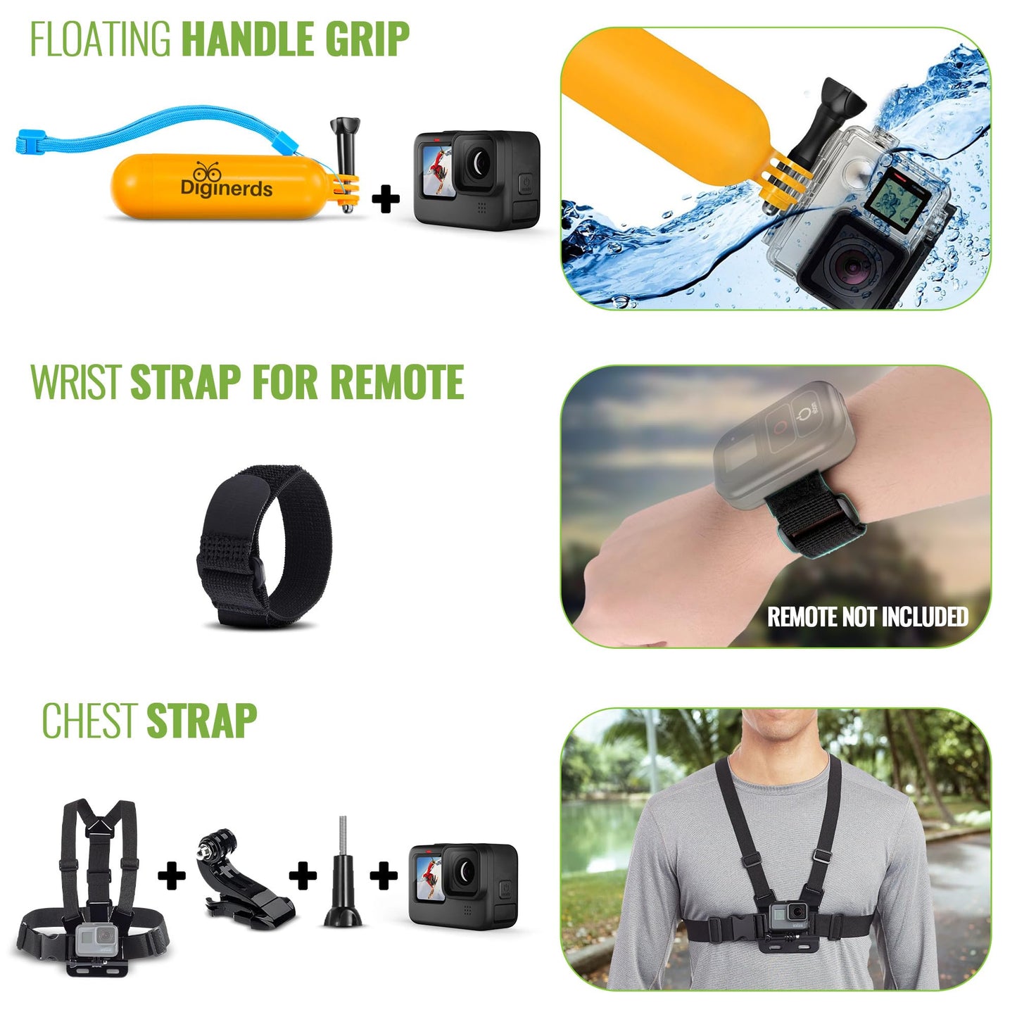 GoPro Hero (Go Pro Hero) Black Compact - Waterproof Action Camera with 4K Ultra HD Video, 12MP Photos, Stabilization + 50-in-1 Accessory Kit + 64GB Card + More