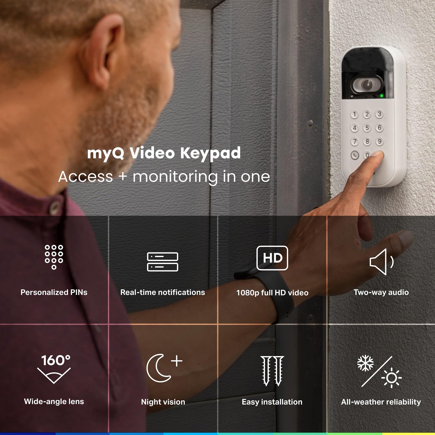 myQ Teclado de Video para Puerta de Garaje (Blanco)
