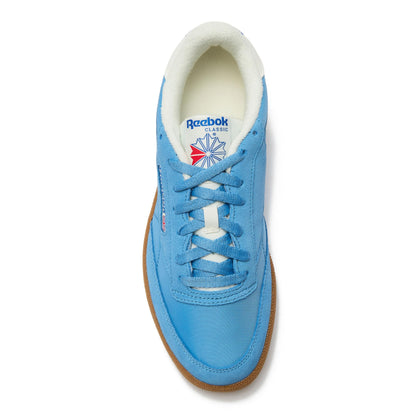 Reebok Club C 85 Mens Tennis Shoes, Casual Fashion White Sneakers for Men, Essential Blue/Chalk/Gum