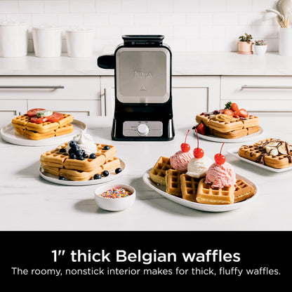 Ninja Máquina para Hacer Waffles Belgas Pro (BW1001 / Black & Silver)