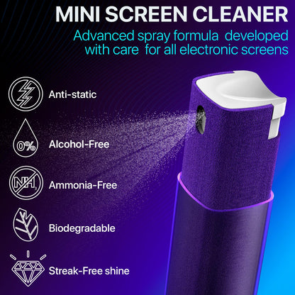 IO CLEAN Mini Spray Limpiador de Pantallas (Gris)