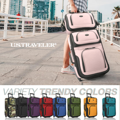 U.S. Traveler Rio Juego de Maletas Ligeras (2 Ruedas / Pink)