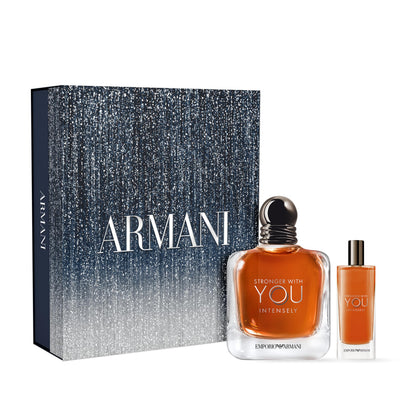 Armani Beauty Set Stronger With You Intensely de 2 Piezas para Hombre (1 Fl Oz y 0.3 Fl Oz)