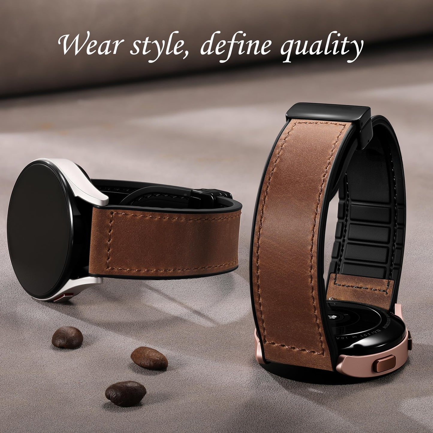 Charlam Correas Magnéticas de Cuero de 20mm (Para Samsung Galaxy Watch)