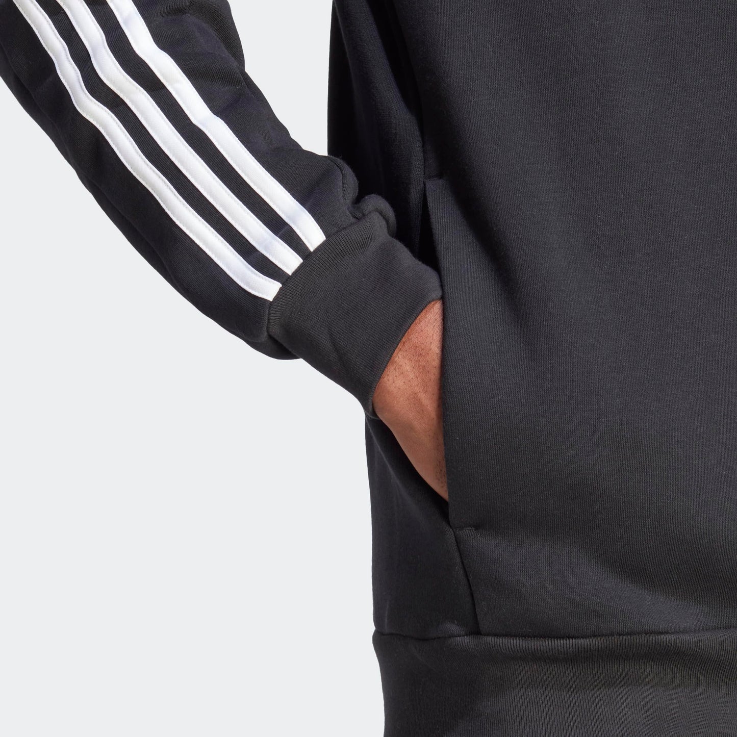 adidas Chaqueta Essentials Fleece para Hombre (Talla Large / Color Negro)