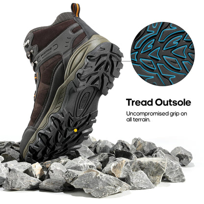 NORTIV 8 Men's Waterproof Hiking Boots Outdoor Mid Trekking Lightweight Mountaineering Shoes Paladin,Size 6.5,Brown,JS19004M