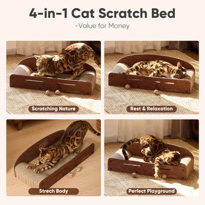 FUKUMARU Cama Rascadora para Gatos de 26 Pulgadas (Caramelo)