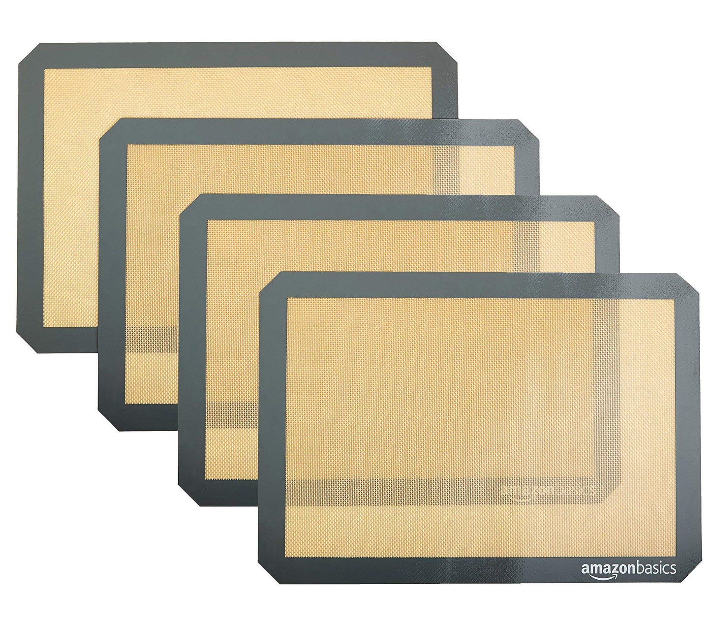 Amazon Basics Alfombrilla para Hornear de Silicona Antiadherente (Paquete de 4)