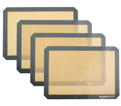 Amazon Basics Alfombrilla para Hornear de Silicona Antiadherente (Paquete de 4)