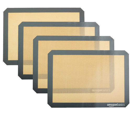 Amazon Basics Alfombrilla para Hornear de Silicona Antiadherente (Paquete de 4)