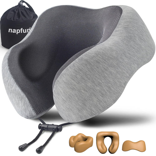napfun Almohada de Cuello para Viajes (Gris Claro)