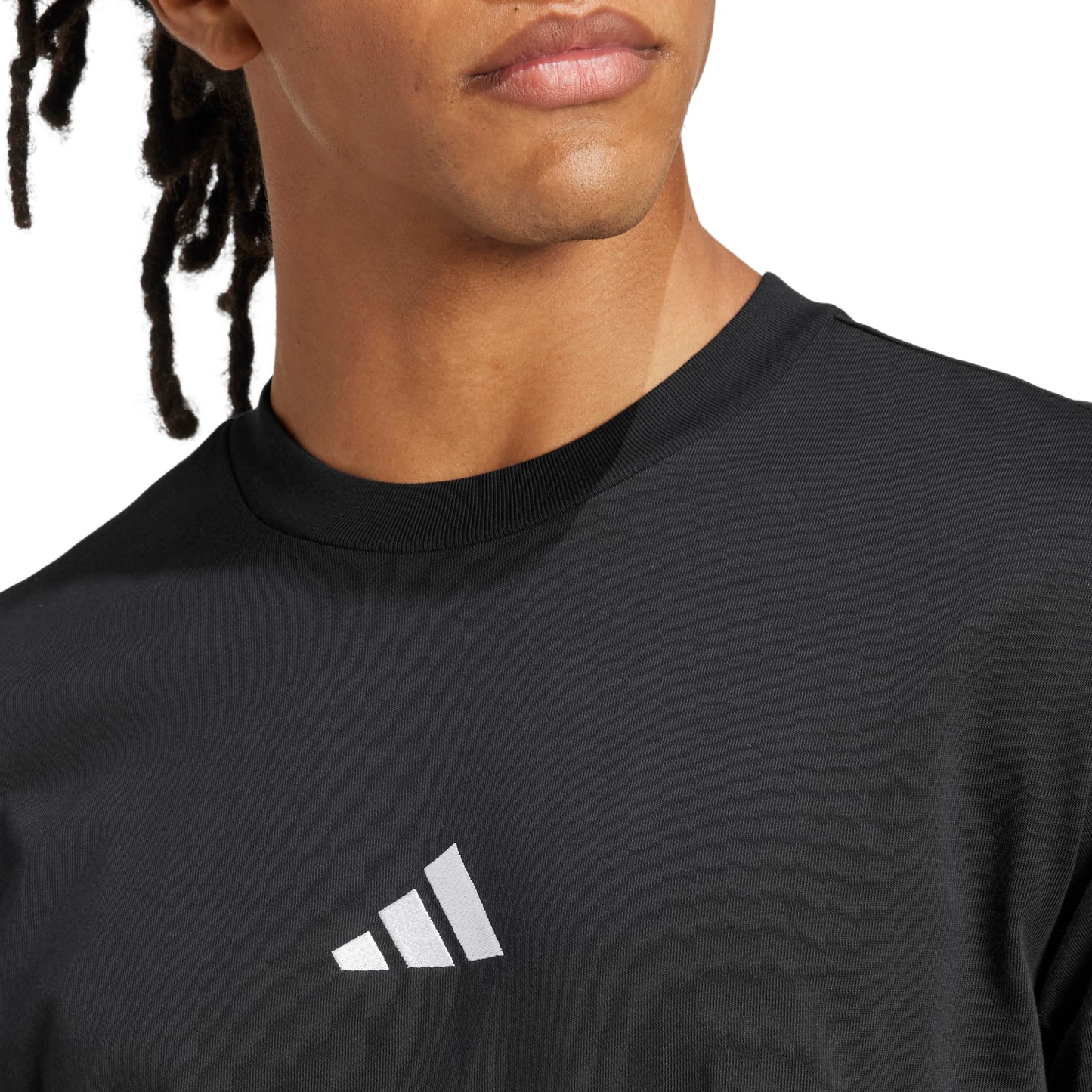 Adidas Camiseta Deportiva Essentials Small Logo para Hombre (Negro y Blanco / Talla XL)