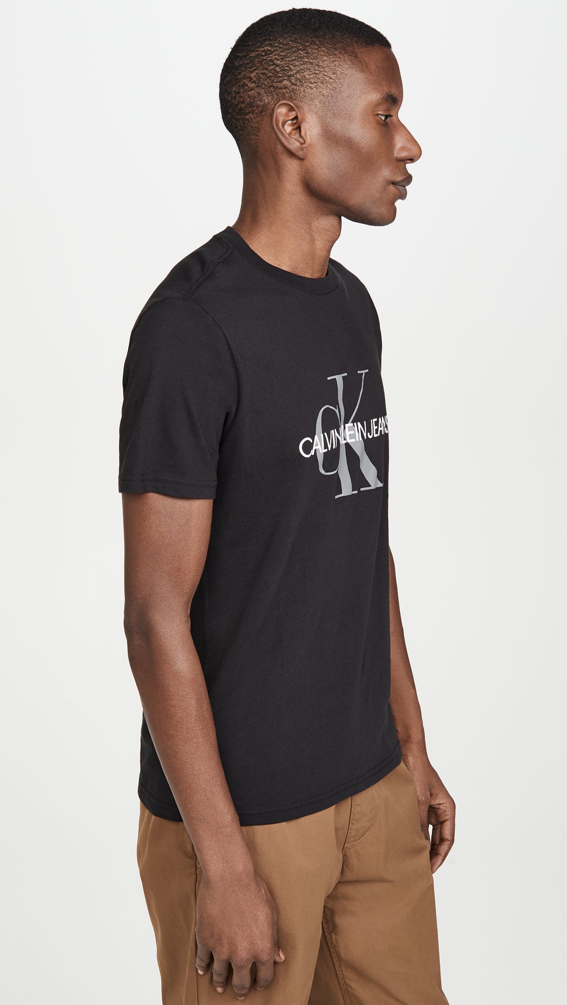 Calvin Klein Camiseta de Manga Corta con Logo Monograma (Negro)