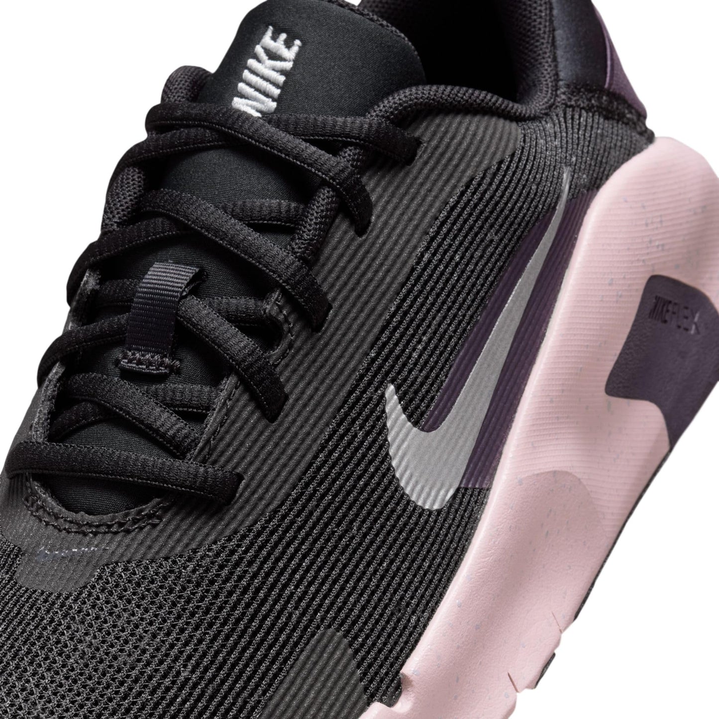 Nike Women's Flex Train Training/Workout Shoes, Black/Metallic Platinum-Silt Red-Cave Purple