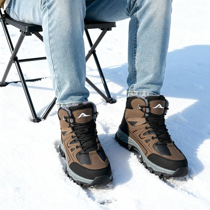 Ablanczoom Snow Boots for Men Winter Warm Fur Lined Waterproof Anti Slip Outdoor Work Camping