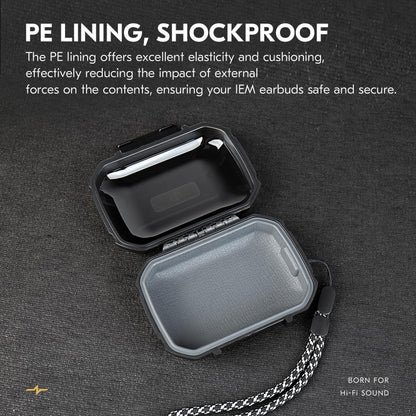CCZ ZC01 Hard Shell IEM Case for KZ ZS10 Pro in Ear Monitor, Travel Portable Earbuds Case Waterproof Headphone Storage Box for Shure SE215, CCZ Melody, KBEAR KS1, KZ ZAR, ZS12 PRO 2, ZAS (Clear Black)